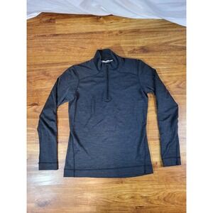 Smartwool Women Med Merino 250 1/4 Zip Base Layer Top Pullover Gray Flaws